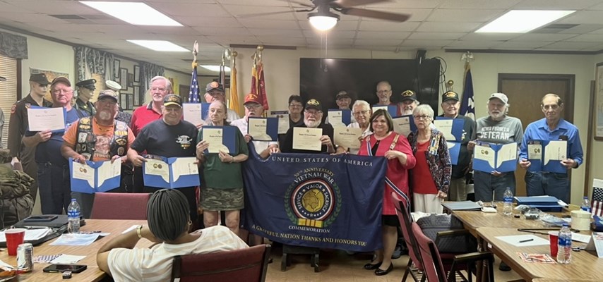 Honorary Partner ceremony for AR VVA Chapter 467 by the Arkansas State Society NSDAR.